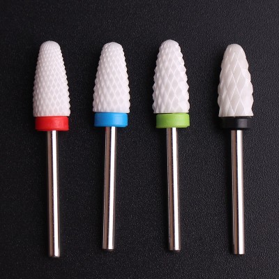 Short Corn Shape Ceramic Nail Drill Bits File Cuticle Pedicure Manicure Drill Bit Tool