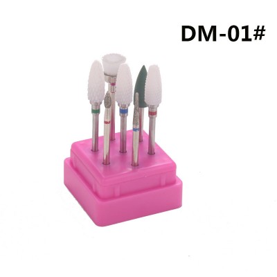 7 PCS Tungsten Carbide Ceramic Nail Drill Bits Electric Manicure Pedicure Burr File Nails Drills Set Grinding Bit